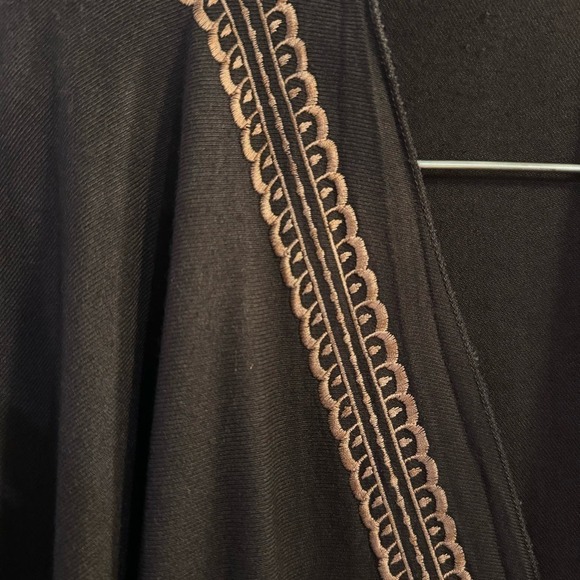 Soft Surroundings Embroidered Open Cardigan Women’s Brown Waterfall Hem XL - Picture 2 of 5